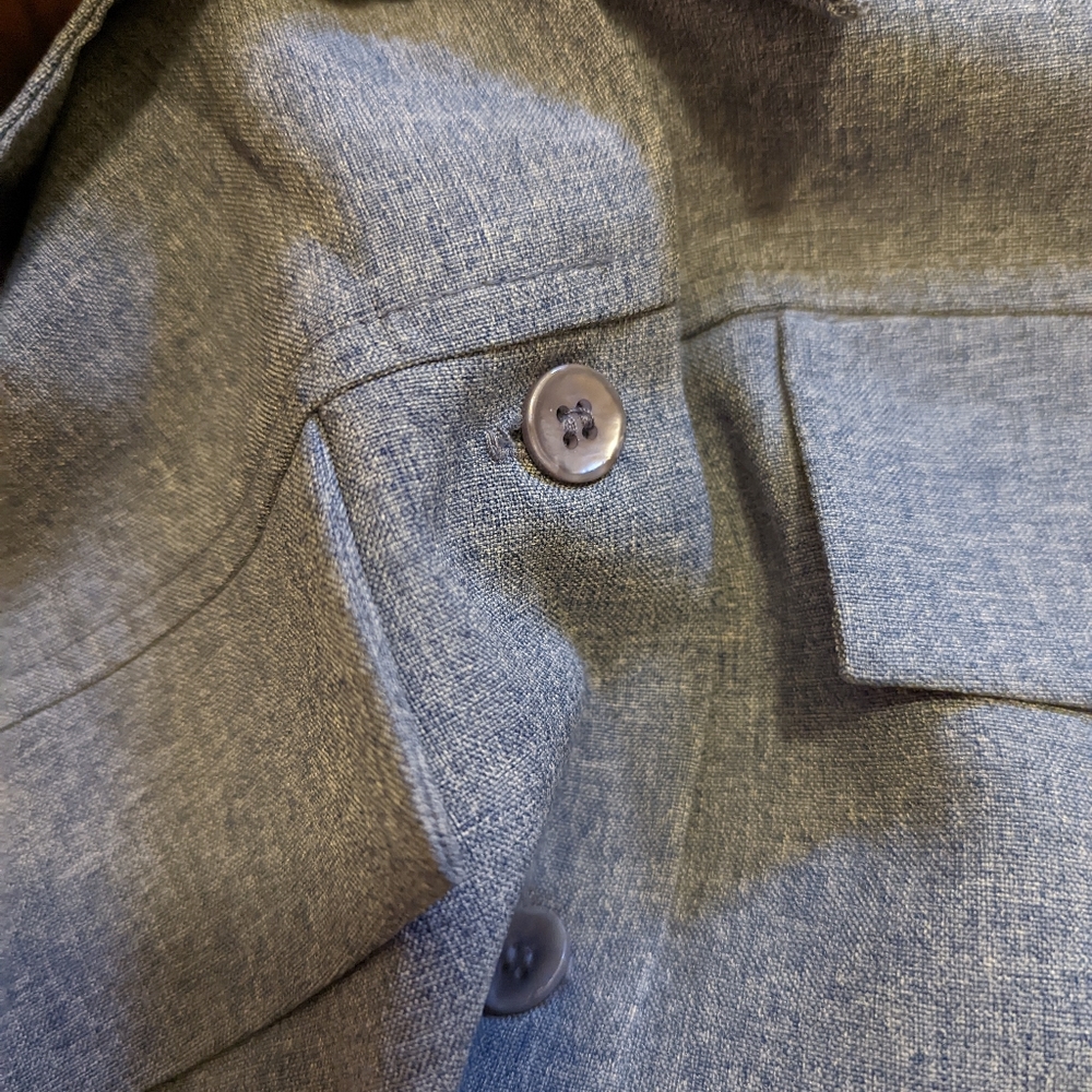 Vintage Basic Editions Blue Light Button Down Jac… - image 7